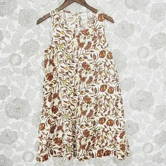 Rachel Zoe 100% Linen Floral Mini Tank Tunic Dress S Unlined - Picture 1 of 8